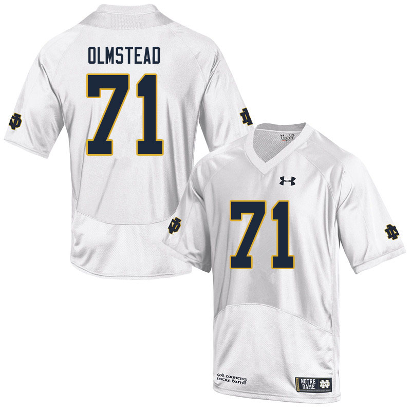 Men's NCAA Notre Dame Fighting Irish #71 John Olmstead Stitched College Under Armour Authentic White Football Jersey AK10B10IE